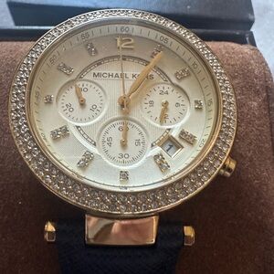 Michael Kors Gold and Navy Blue Watch FLASHSALE